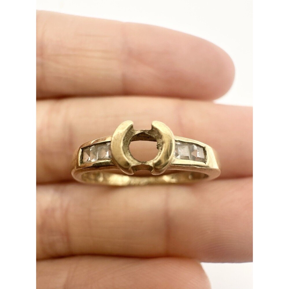 Vintage 9k Yellow Gold Wedding Band Setting Size 5